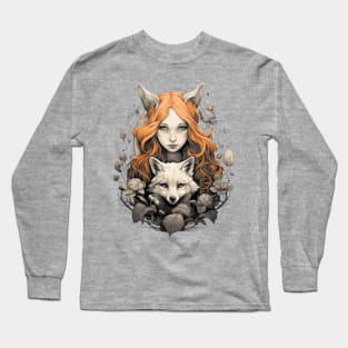 Kuzunoha White Fox Woman Folklore Long Sleeve T-Shirt